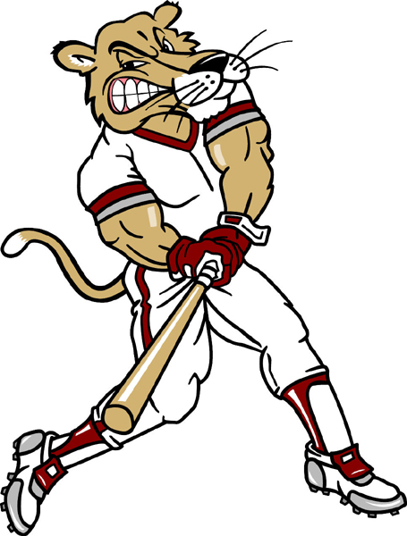 Mountain Lion mascot baseball sports decal. Personalize on line. 